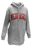 Womens Nebraska Shine Hooded Body Length Sweatshirt