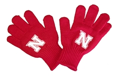 Youth Huskers Tailgate Knit Gloves