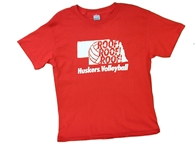 Youth Roof Roof Roof Huskers Volleyball Tee